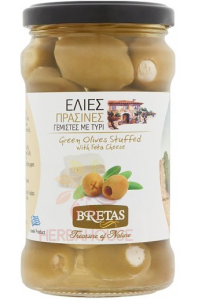 Obrázok pre Bretas Măsline verzi umplute cu brânză feta în ulei de floarea soarelui (300g)