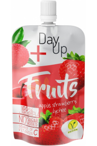 Obrázok pre DayUp Fruits Piure de fructe cu mere cu capsuni si litchi (100g)