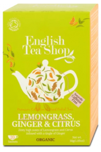 Obrázok pre English Tea Shop Bio Ceai cu lemongrass, ghimbir si lamaie, portionat (20buc)