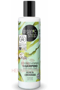 Obrázok pre Organic Shop Șampon de întărire împotriva căderii părului cu alge și lemongrass (280ml)