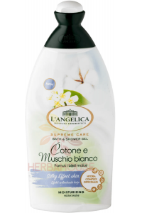 Obrázok pre L´Angelica Gel de dus si spuma de baie - bumbac si mosc alb (500ml)