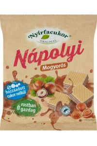 Obrázok pre Nyírfacukor Napolitane umplute cu cremă de cacao și nuci fără zahăr cu xilitol (180g)