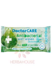 Obrázok pre DoctorCare Servetele umede antibacteriene cu extract de Aloe Vera (15buc)