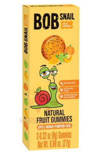 Obrázok pre Bob Snail Gummies Gummie cu fructe fără adaos de zahăr - măr, mango, dovleac, semințe de chia (27g)