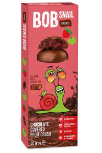 Obrázok pre Bob Snail Choco Delicatese de fructe în ciocolată fără zahăr adăugat - măr, căpșuni (30g)