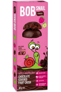 Obrázok pre Bob Snail Choco Delicatese de fructe în ciocolată fără adaos de zahăr - măr, zmeură (30g)