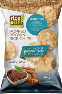 Obrázok pre Rice Up Fără gluten chipsuri de orez cu scorțișoară și zahăr brun (60g)