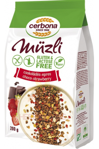 Obrázok pre Cerbona Muesli ciocolată-căpşuni fără gluten (200g)