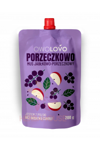 Obrázok pre Owolovo Piure de fructe fără adaos de zahăr - mere, coacăze negre (200g)