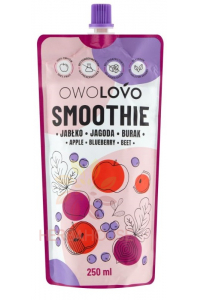 Obrázok pre Owolovo Smoothie de fructe fără adaos de zahăr - mere, afine, sfeclă roșie (250ml)