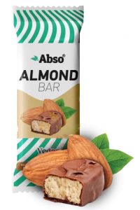 Obrázok pre Abso Vegan Baton de migdale fără gluten înmuiat în ciocolată cu lapte fără zahăr (35g)