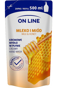 Obrázok pre On Line Săpun lichid Rezervă cu lapte și miere (500ml)