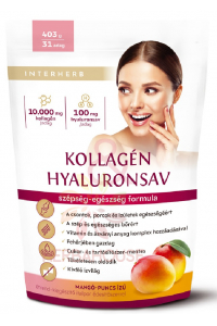 Obrázok pre Interherb Pudră de colagen și acid hialuronic cu îndulcitor - mango și punch (403g)