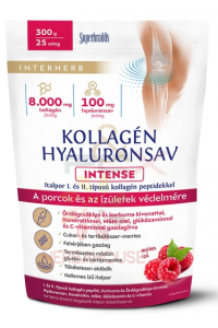 Obrázok pre Interherb Intense Colagen pudră și acid hialuronic cu îndulcitor - zmeură (300g)