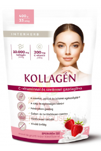 Obrázok pre Interherb Pudră de colagen cu vitamina C și seleniu cu îndulcitor - cremă de căpșuni (400g)