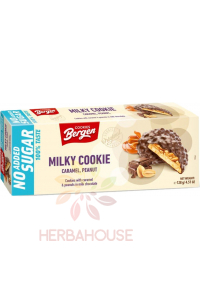 Obrázok pre Bergen Cookie Biscuiti cu caramel și arahide în ciocolată cu lapte fără zahăr (100g)