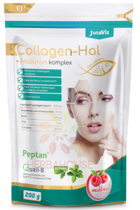 Obrázok pre JutaVit Complex Pudră colagen de pește hidrolizat și acid hialuronic cu îndulcitor - zmeură (200g)