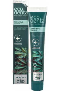 Obrázok pre Ecodenta Sensitve Pastă de dinți bioactivă fără fluor cu CBD și probiotice (75ml)