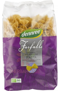 Obrázok pre Dennree Bio durum paste din cereale integrale - farfalle (500g)