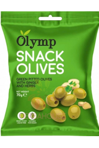 Obrázok pre Olymp Snack Măsline verzi fără sâmburi cu ghimbir și ierburi (70g)