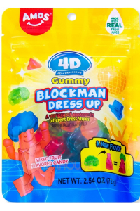 Obrázok pre Amos 4D Blockman dress up Bomboane gumate amestec de fructe - figurine (85g)