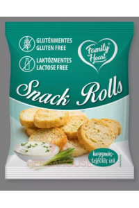 Obrázok pre Family Heart Snack Rolls Pâine prăjiți, aromați, fără gluten și fără lactoză - aromă de smântână și ceapă (40g)