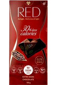 Obrázok pre Red Delight Extra dark Ciocolata neagra cu indulcitor (100g)