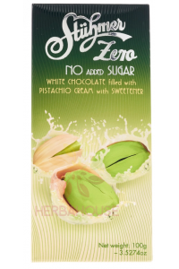 Stühmer Zero Ciocolată albă umplută cu cremă de fistic (100g) Obrázok pre Stühmer Zero Ciocolată albă umplută cu cremă de fistic (100g)
