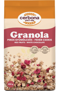 Obrázok pre Cerbona Granola cu fructe roșii și ciocolată albă (450g)