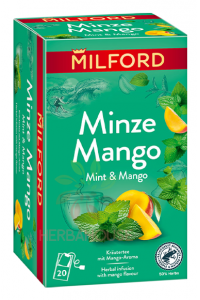 Obrázok pre Milford Ceai din plante cu aromă de mentă și mango (20buc)