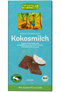 Obrázok pre Rapunzel Bio Vegan Ciocolată cu lapte cu lapte de cocos (80g)