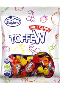 Obrázok pre Bergland Soft candy toffew caramele cu aromă mixtă de fructe, umplute (80g)