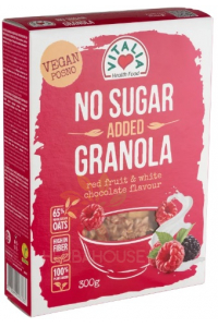 Obrázok pre Vitalia Vegan Granola cu indulcitori cu fructe rosii si ciocolata alba (300g)