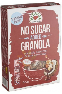 Obrázok pre Vitalia Vegan Granola cu indulcitori Nuca de cocos cu ciocolata neagra (300g) 
