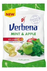 Obrázok pre Verbena Bomboane din plante cu extract de mere si menta cu vitaminele C si D (60g)