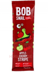 Obrázok pre Eco Snack Bob Snail Stripe Felii de fructe măr, vișine (14g)