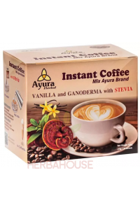 Obrázok pre Ayura Cappuccino instant cu vanilie, ganoderma și stevia (10buc)