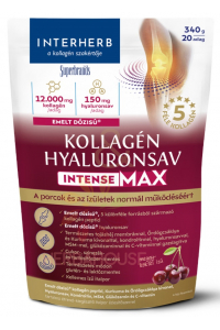 Obrázok pre Interherb Intense MAX Pudră de colagen cu acid hialuronic și îndulcitor - cocktail de cireșe (340g)