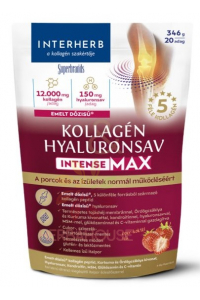 Obrázok pre Interherb Intense MAX Pudră de colagen cu acid hialuronic și îndulcitor - cocktail de căpșuni (346g)
