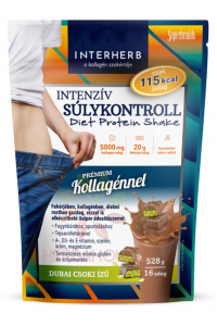 Obrázok pre Interherb Intensive Diet Shake băutură proteică cu colagen și îndulcitor - ciocolată Dubai (528g)