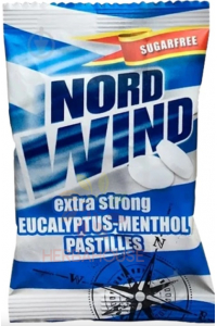 Obrázok pre Nordwind Extra strong Pastile cu aromă de eucalipt și mentol, fără zahăr adăugat (25g)