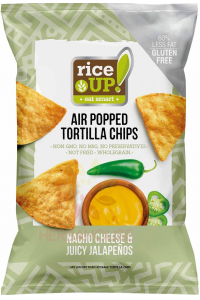 Obrázok pre Rice Up Chipsuri tortilla din porumb fără gluten cu aromă de brânză nachos și jalapeño (60g)