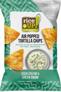 Obrázok pre Rice Up Chipsuri tortilla din porumb fără gluten cu aromă de smântână și ceapă (60g)