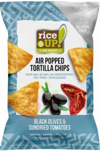 Obrázok pre Rice Up Chipsuri de tortilla din porumb fără gluten cu aromă de măsline negre și roșii uscate (60g)