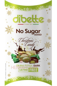 Obrázok pre Dibette Dubai style Bomboane de Crăciun învelite în ciocolată neagră, umplute cu cremă de fistic și îndulcitor (200g)