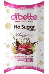 Obrázok pre Dibette Bomboane de Crăciun învelite în ciocolată neagră, umplute cu cremă de zmeură și îndulcitor (220g)