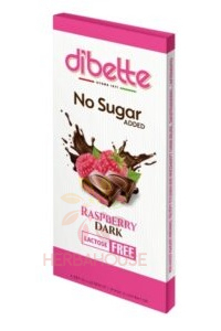 Obrázok pre Dibette NAS Ciocolată neagră umplută cu cremă de zmeură cu îndulcitor (80g)