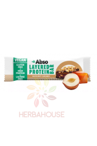 Obrázok pre Abso Layered Vegan Baton proteic fără gluten - caramel și alune (50g)