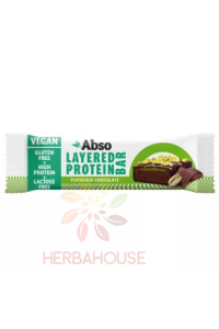 Obrázok pre Abso Layered Vegan Baton proteic fără gluten - fistic și ciocolată (50g)