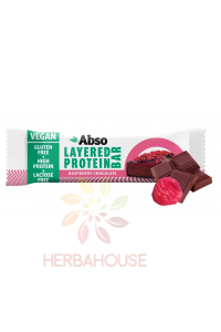 Obrázok pre Abso Layered Vegan Baton proteic fără gluten - zmeură și ciocolată (50g)